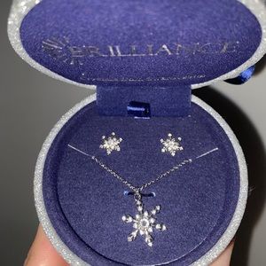 Swarovski Snowflake Necklace + Earring set